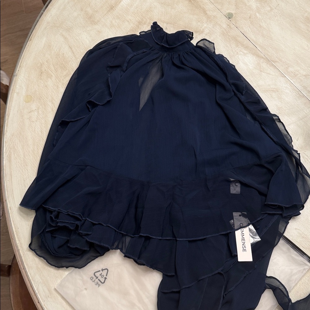 Commense Navy Blue Ruffled Dress - Picture 5 of 5